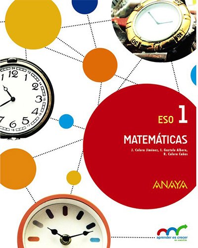 Portada Solucionario Matematicas 1º ESO Anaya