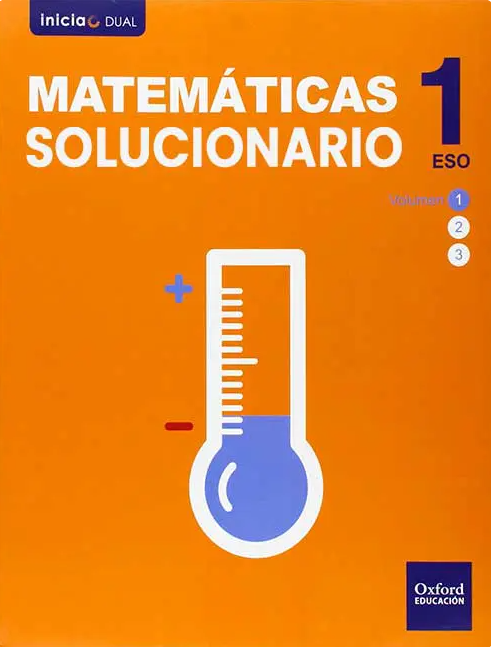 Portada Solucionario Matemáticas 1 ESO Oxford Inicial Dual